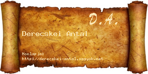 Derecskei Antal névjegykártya